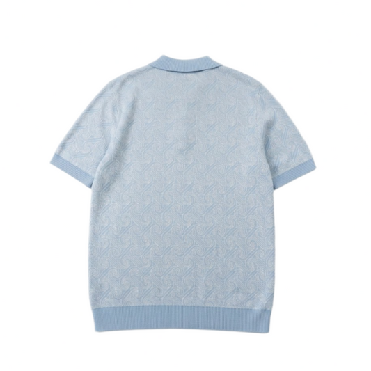 Casablanca Monogram Jacquard Knit Polo Shirt