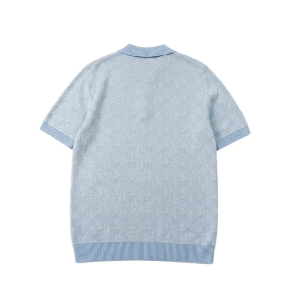 Casablanca Monogram Jacquard Knit Polo Shirt