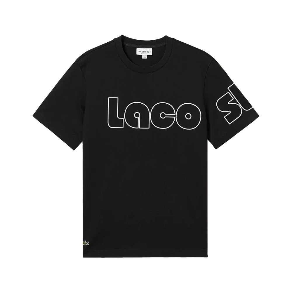 Lacoste Heritage Branded Crew Neck Flecked Cotton T-Shirt