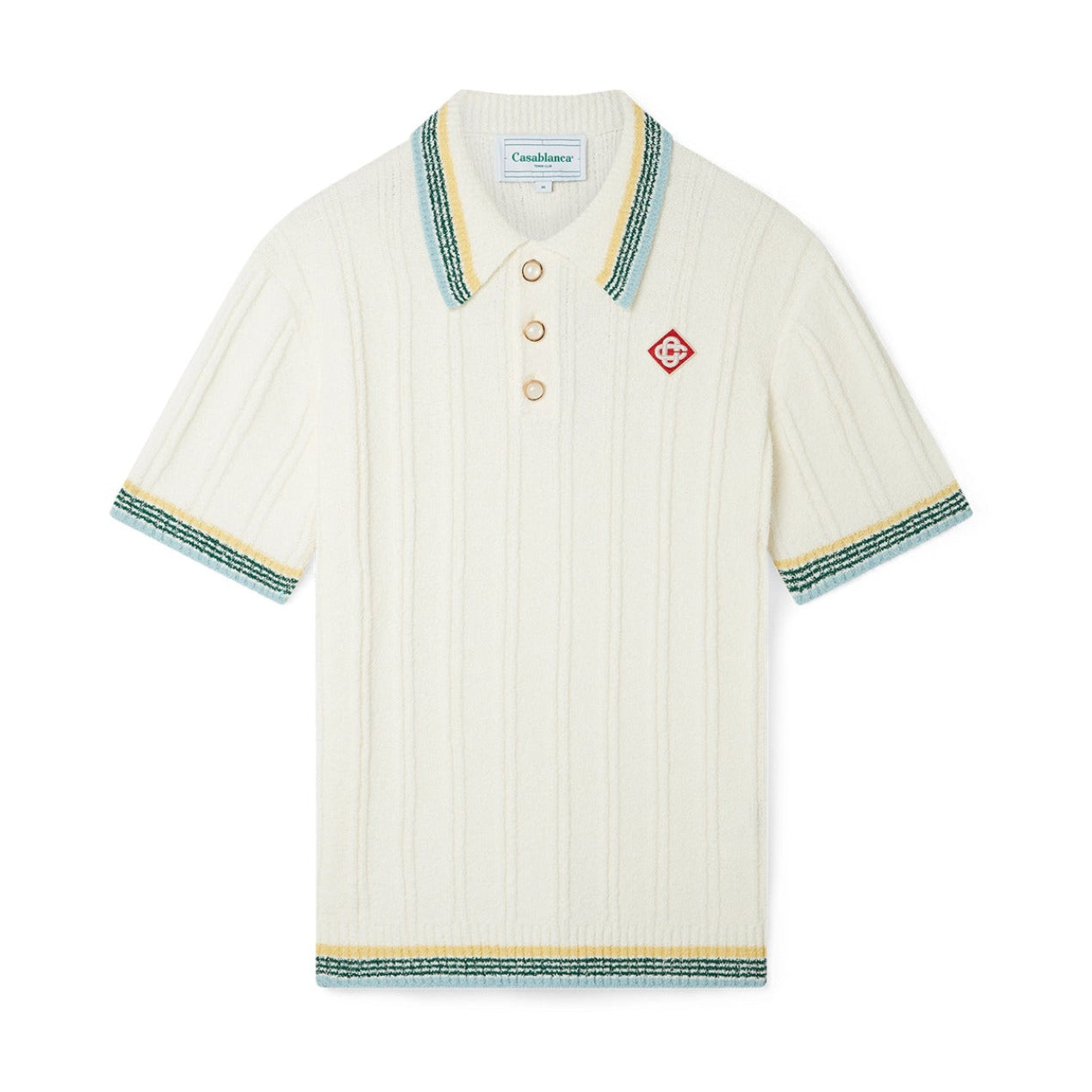 Casablanca Ribbed Boucle Knit Polo